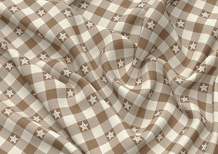 Whaley Great, Gingham Star Sand - Twist&Fit Roman Blind - Image 4